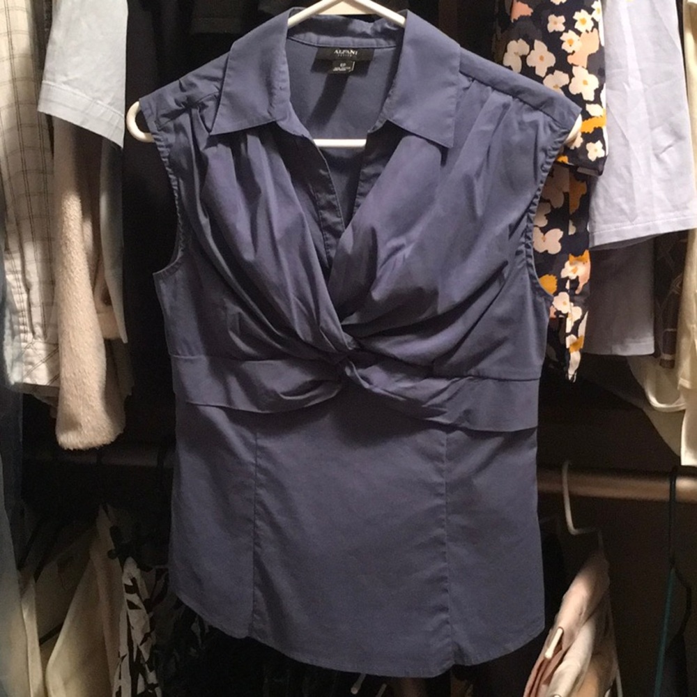 ALFANI - Twisted and Fun Coneflower Blue Top